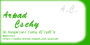 arpad csehy business card